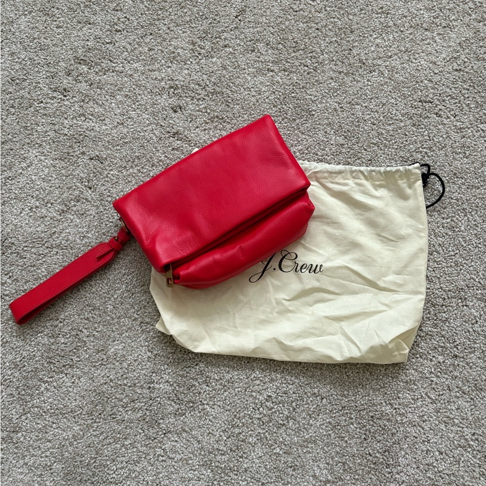 J. Crew Vibrant Red Wristlet Clutch